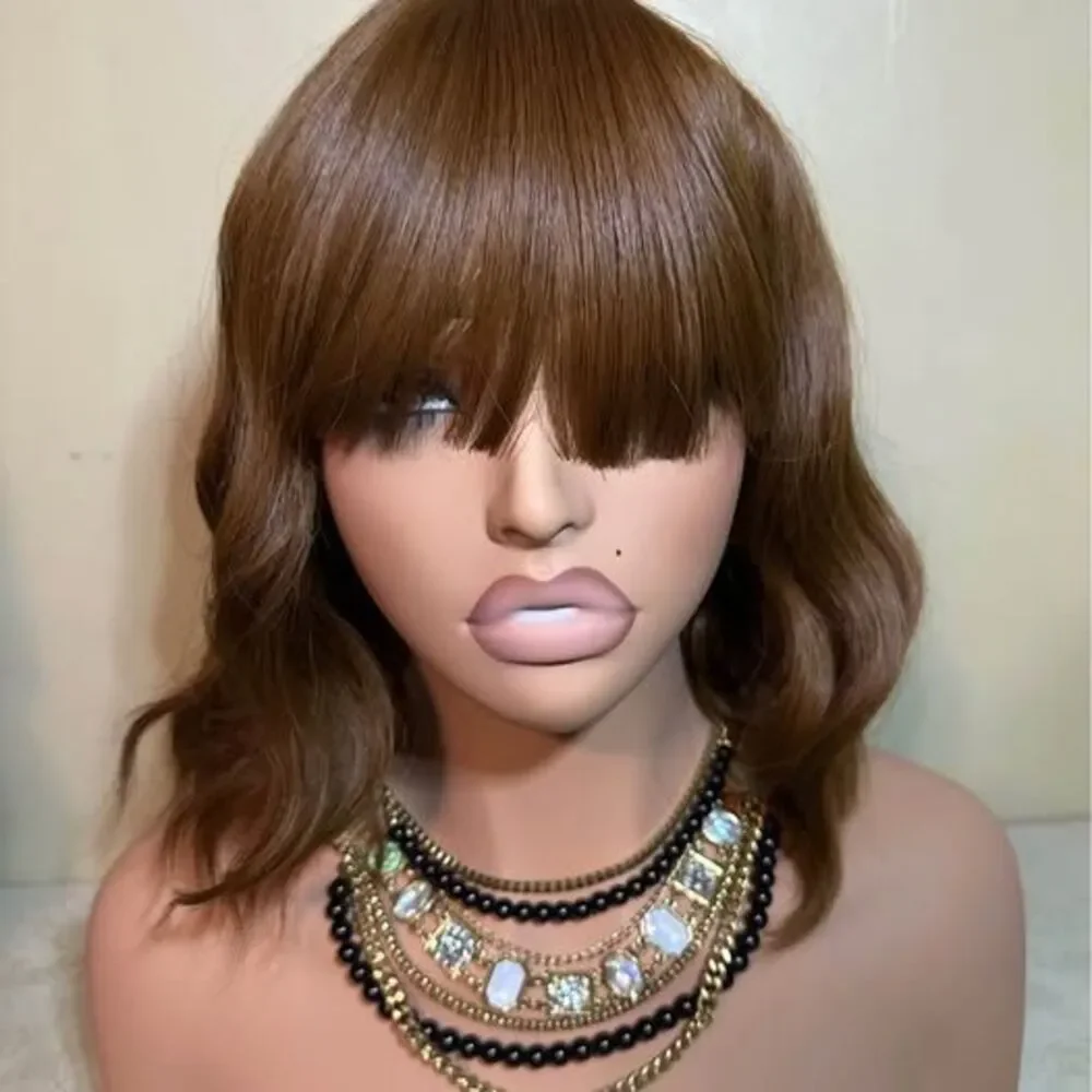NEW Short Wavy Bob Wig with Bang